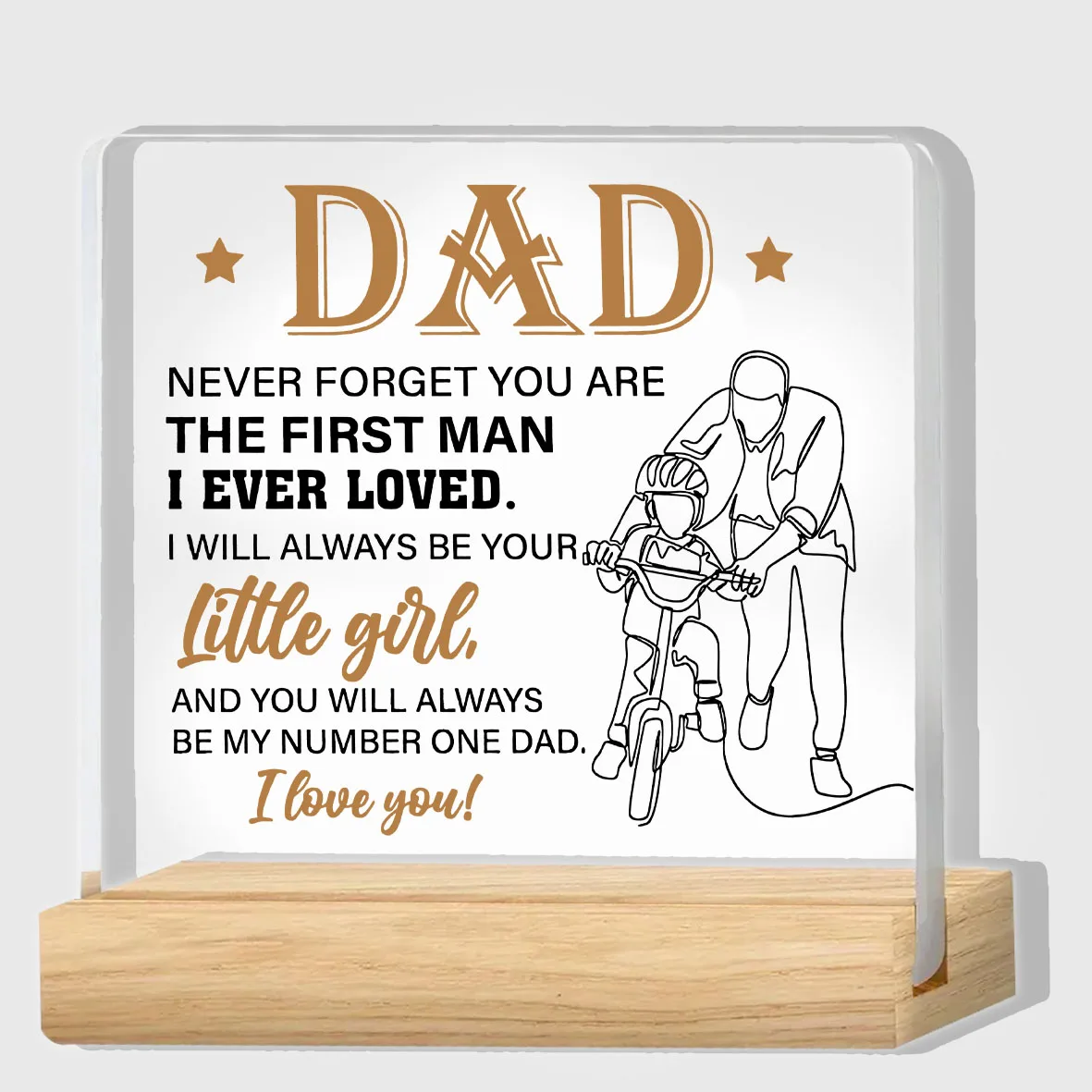 Dad Gifts From Daughter, Father Gifts for Birthday Christmas Father's Day, Dad Present Clear Acrylic Desk Decorative Sign