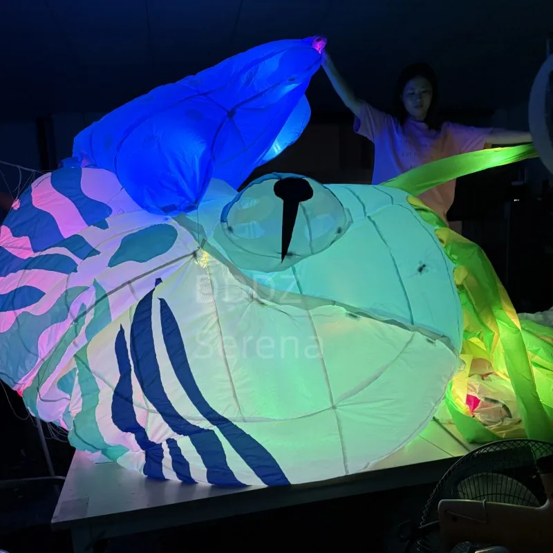 DDDZ LEDカタツムリノーチラスショー凧3Mリップストップナイロンラインランドリーペンダント大型ソフトインフレータブルナイトカイト昼夜兼用簡単飛行