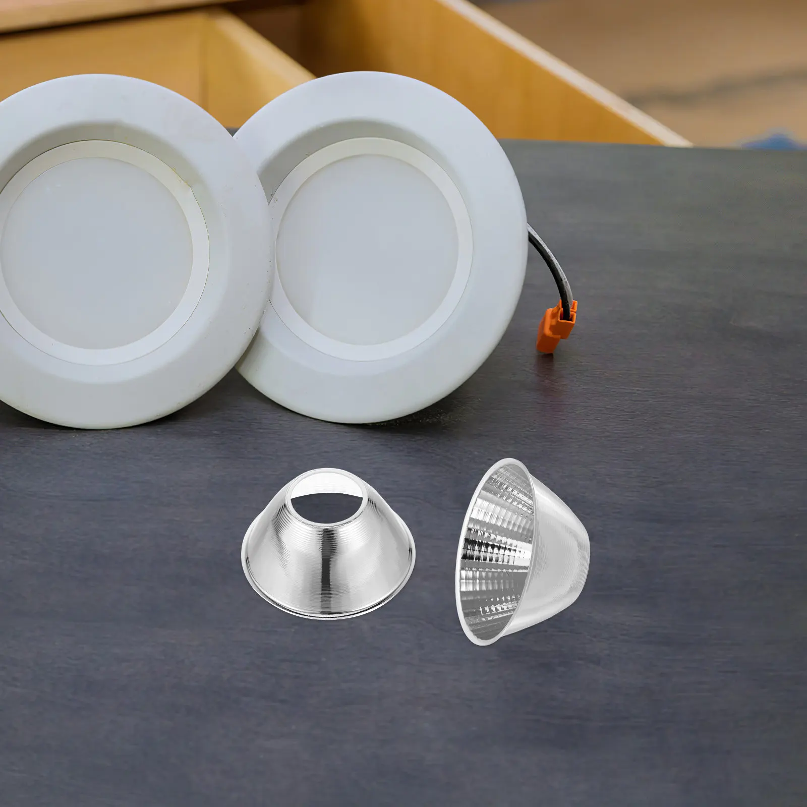 2Pcs Flashlight Reflector Cup Replacement LED Light Reflective Aluminum Panel for Spotlight Outdoor Camping Emergency Use