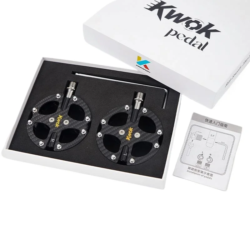 

Kwok Carbon Fiber Bicycle Pedals Ultralight MTB Road 3 Bearing Pedals Titanium Alloy Axle Light Weight Bike Pedals Cycling Part