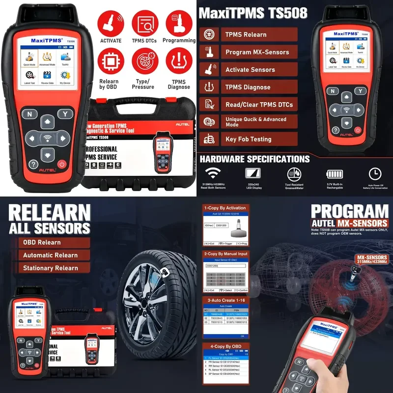 2022Autel TPMS TS508 TPMS Valve Programming Tools Scanners Car Tire Pressure Monitoring Truck Tires Tyres TPMS