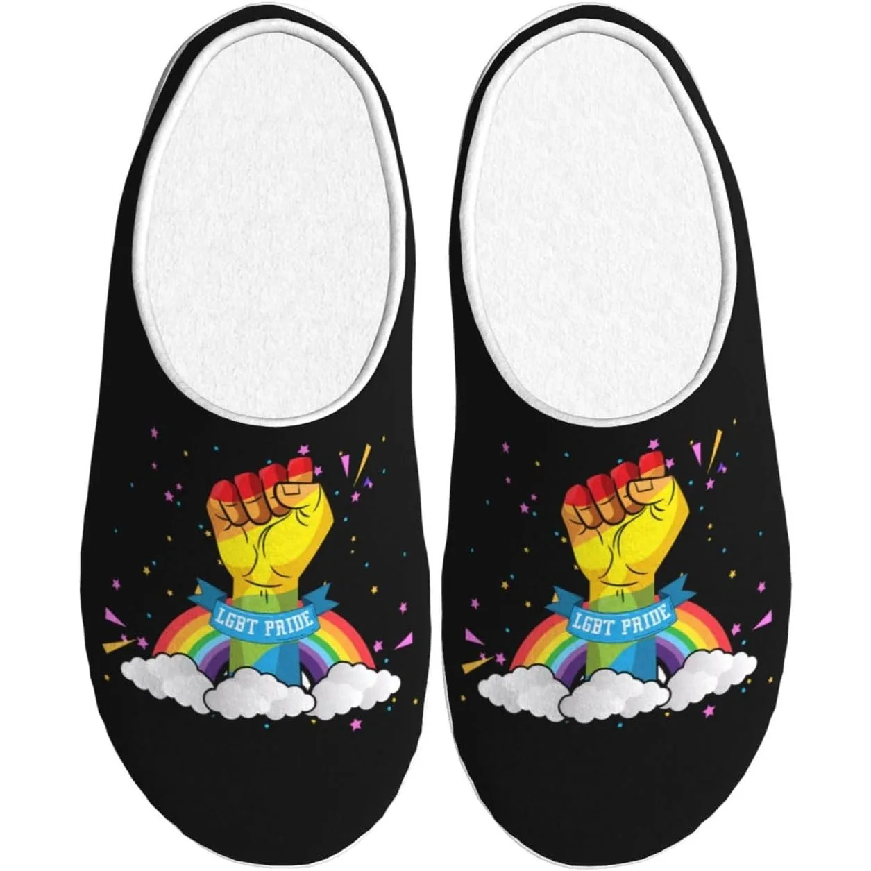 

ЛГБТ Радужный флаг TPR Хлопковые нескользящие фланелевые домашние тапочки для женщин и мужчин