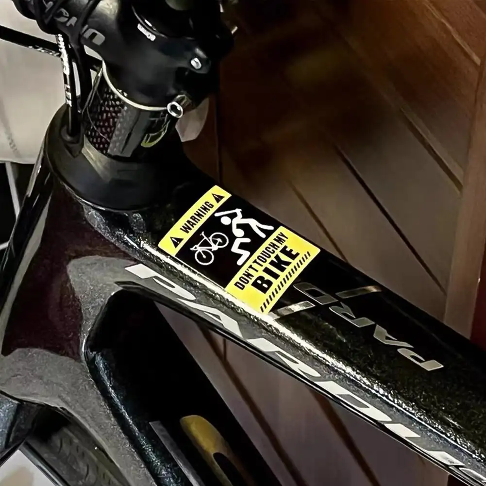 1 peça não toque na minha bicicleta adesivo de aviso protetor solar à prova d'água adesivo decorativo reflexivo para bicicletas de montanha