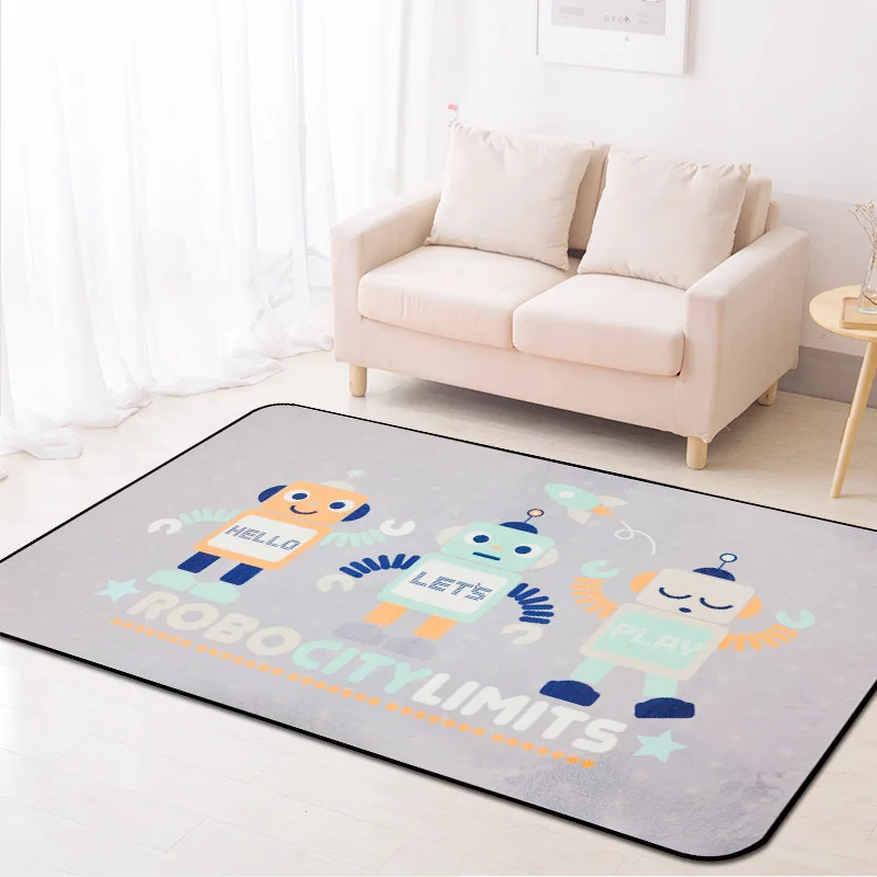 Cartoon Children's Carpet Childlike Robot Living Room Bedroom Bay Window Leisure Home Blanket Floor Mat