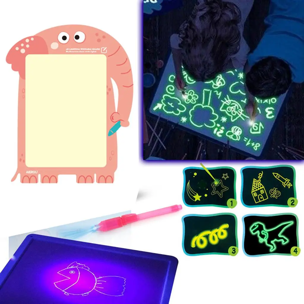 Drawing , Drawing & Writing Tablet for Toddlers, Painting Board Educational Toy Light Drawing Developing Toy Luminous Board