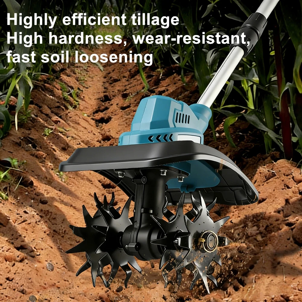 Brushless Electric Rototiller Tiller Cultivator Motocultor Cordless Scarifier Garden Tool For Makita Battery Pin