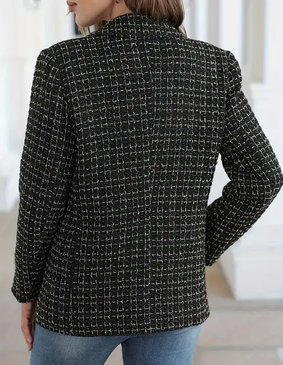 2025 Winter Fashion Casual Double Breasted Suit Jacket for Women, Elegant Small Fragrance Style, High-End Luxury Slim Fit Jacket