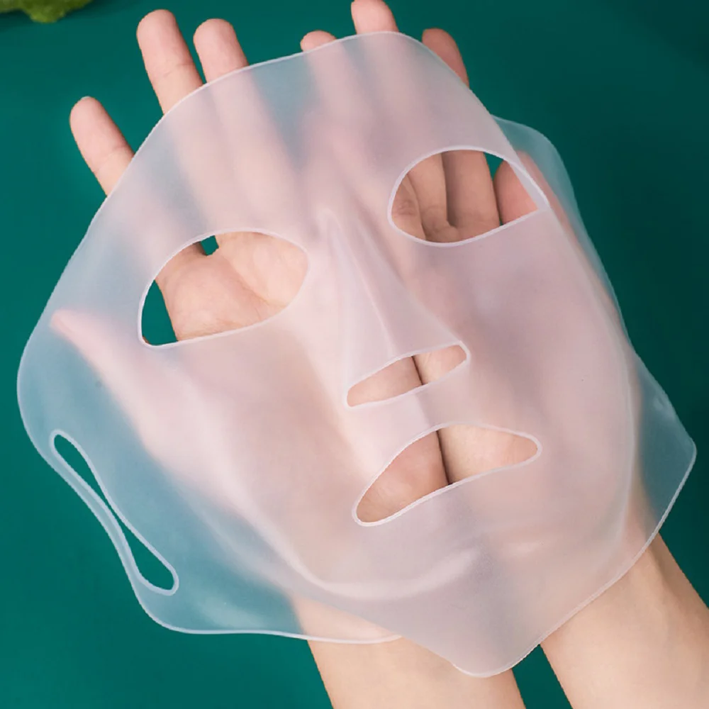 Maschera per il viso in silicone 3D Cura della pelle delle donne Idratante Lifting Rassodante Anti Rughe Riutilizzabile Gel Copriletto Maschera Strumento per la cura della pelle del viso
