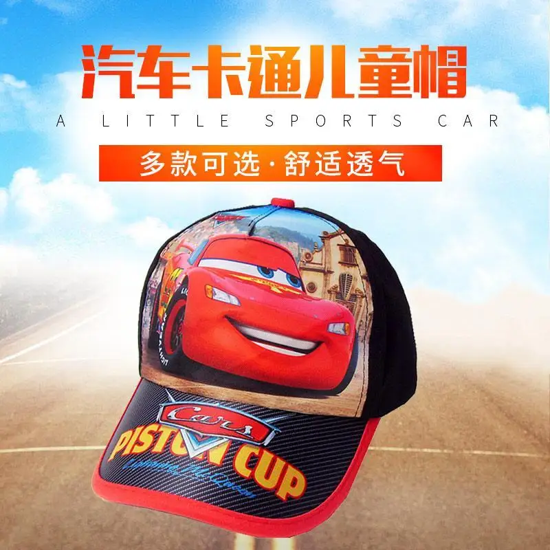 Lightning McQueen Cars Cars Cartoon Boys and Children Baseball Cap Creative Peripheral Anti-UV Sun Hat Sun Hat Gift Wholesale