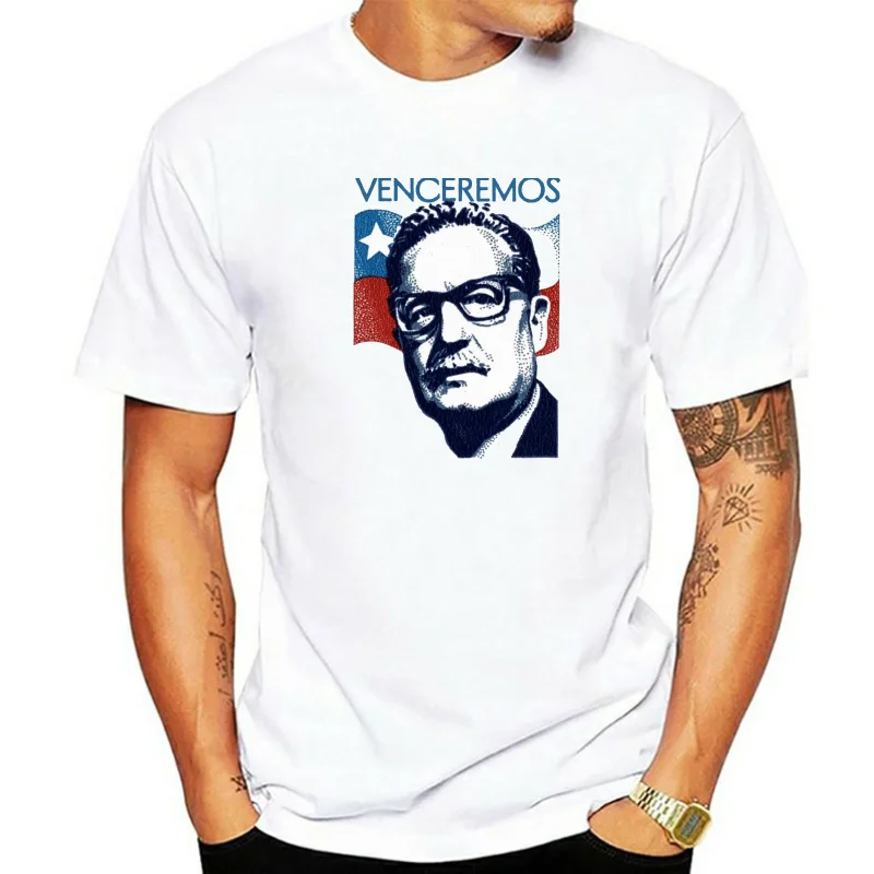 Salvador Allende Chile Venceremos Socialism Guevara Mens Tshirt Japanese Streetwear Tshirts Designer T Shirt 100% Cotton