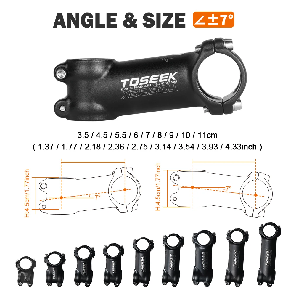 TOSEEK دراجة المقود الجذعية 60/70/80/90/100 مللي متر الجبلية الجذعية 28.6 مللي متر 31.8 مللي متر الطاقة السلبية الجبلية خفيفة الوزن الطريق دراجة الجدول