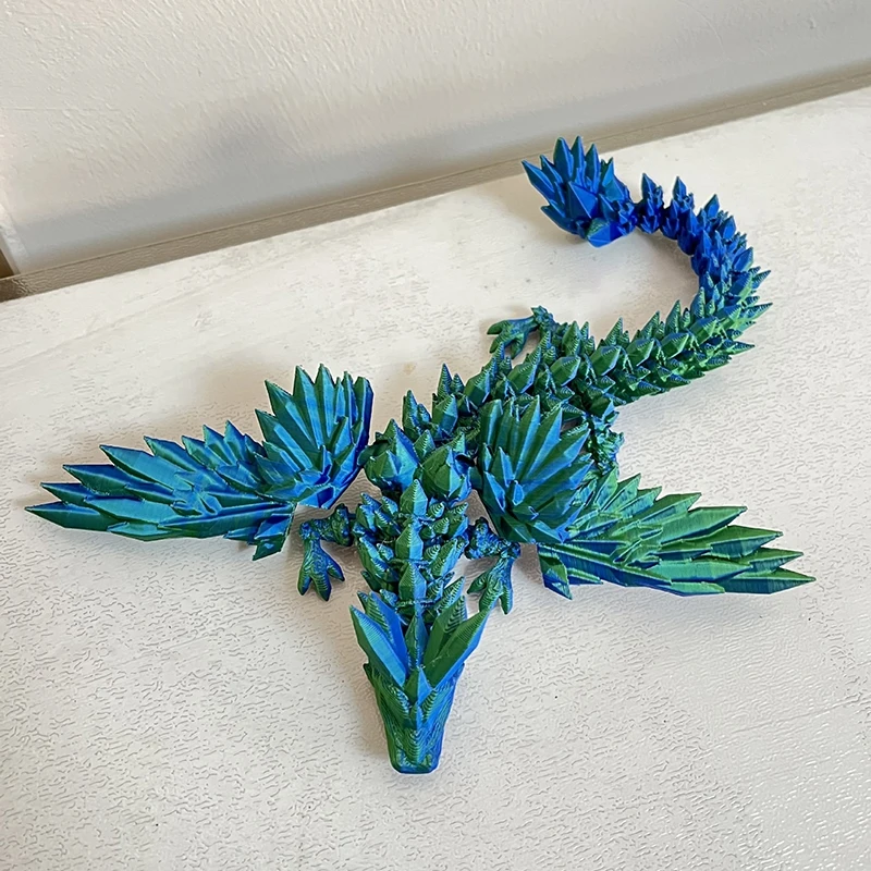 3D Printed Dragon Rotatable Articulated Dragons Desktop Craft Ornament Christmas Gifts for Kids Home Decor New Year Gift