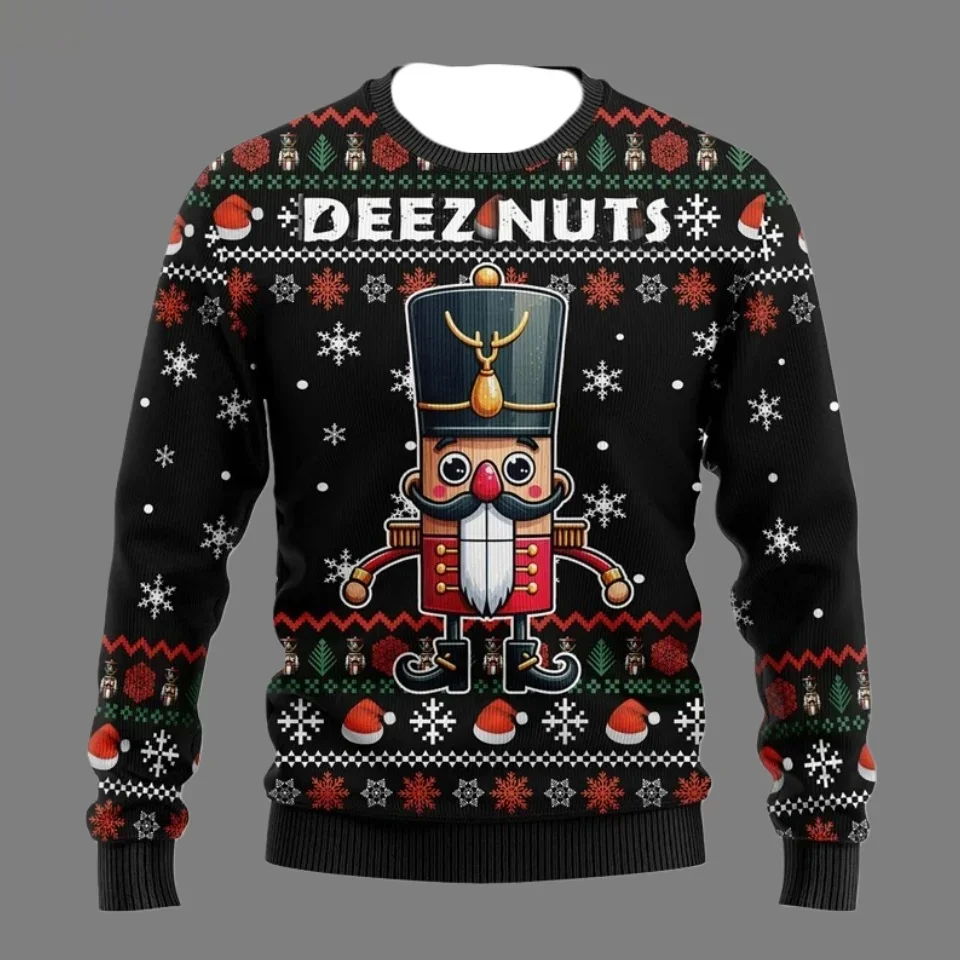 25/26 Hot Selling New Nutcracker Network Meme Series Ugly Sweater Family Christmas Party Hoodie Enlarged Adult Autumn/Winter Top