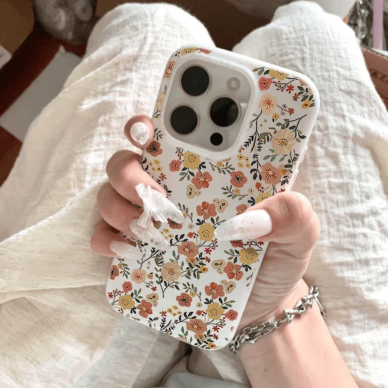 SEIRASSIM Cute flowers shockproof phone case for iphone 16 pro max 15 plus 14 13 11 12 silicone cover for iphone xr xs x 7 8 se2