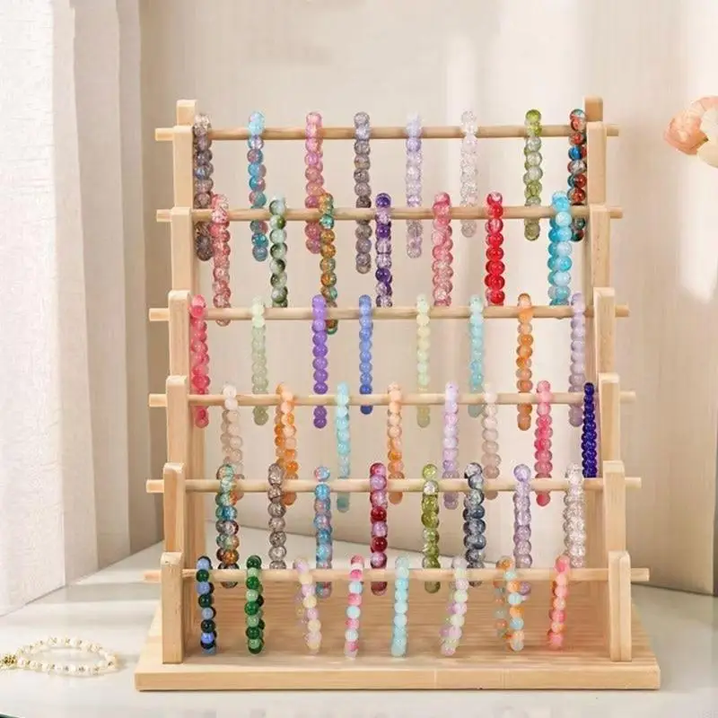 

Space Saving Multi Layer Wooden Bracelet Display Stand Organiser For Jewelry Storage And Home Decoration Y08E
