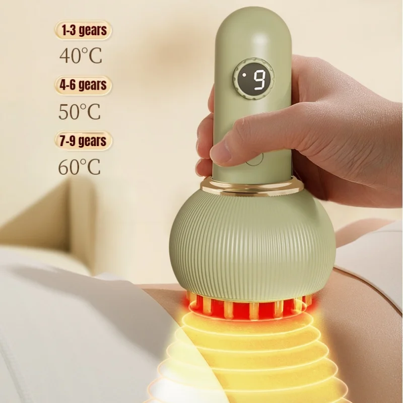 Spazzola meridiana elettrica Strumento per raschiare ricaricabile Spazzola per massaggio meridiano con draga per pancia sottile