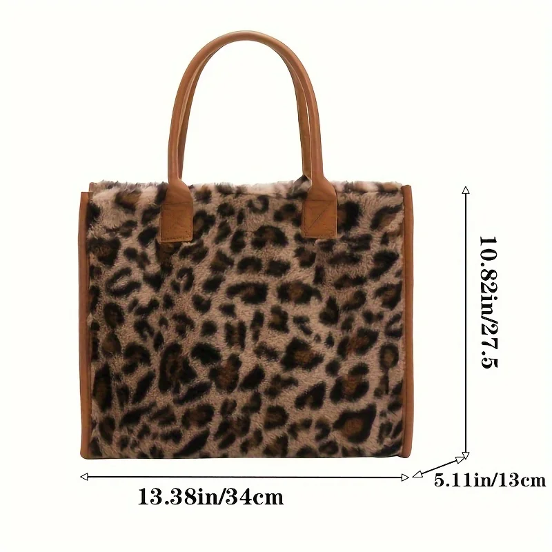 Print Plush Tote  Versatile & Chic with Large Capacity and Secure Magnet Closure - Elevate Your Style