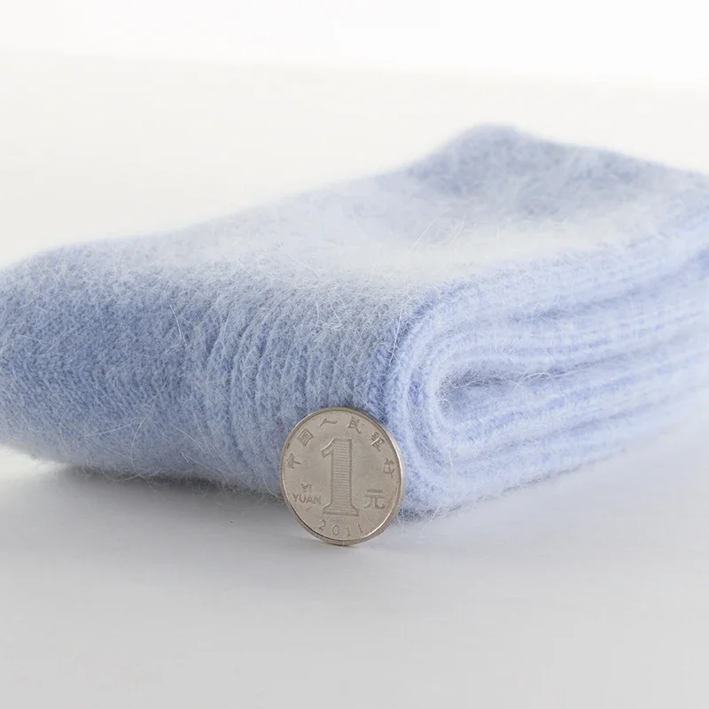 Wool Socks women\'s female Winter Warm Women Socks Super Thicker Solid Sheep Wool Against Cold Snow Thermal Socks Soft  1 Pairs