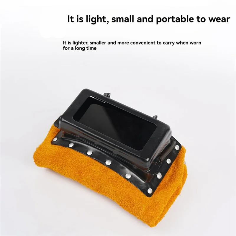 A74E-Protective Leather Welding Hood With Grinding Face Shield, Flip Open Lens Work Cap For Flame Resistant Safety