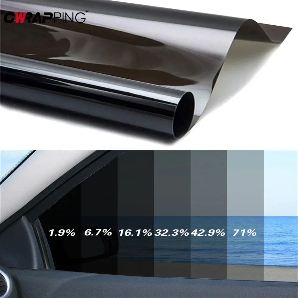 

50cmx3m Black Car Window Tint Film Glass Sticker VLT 1%-50% Sun Shade Window Tinting Solar UV Protection Foils Sticker Films