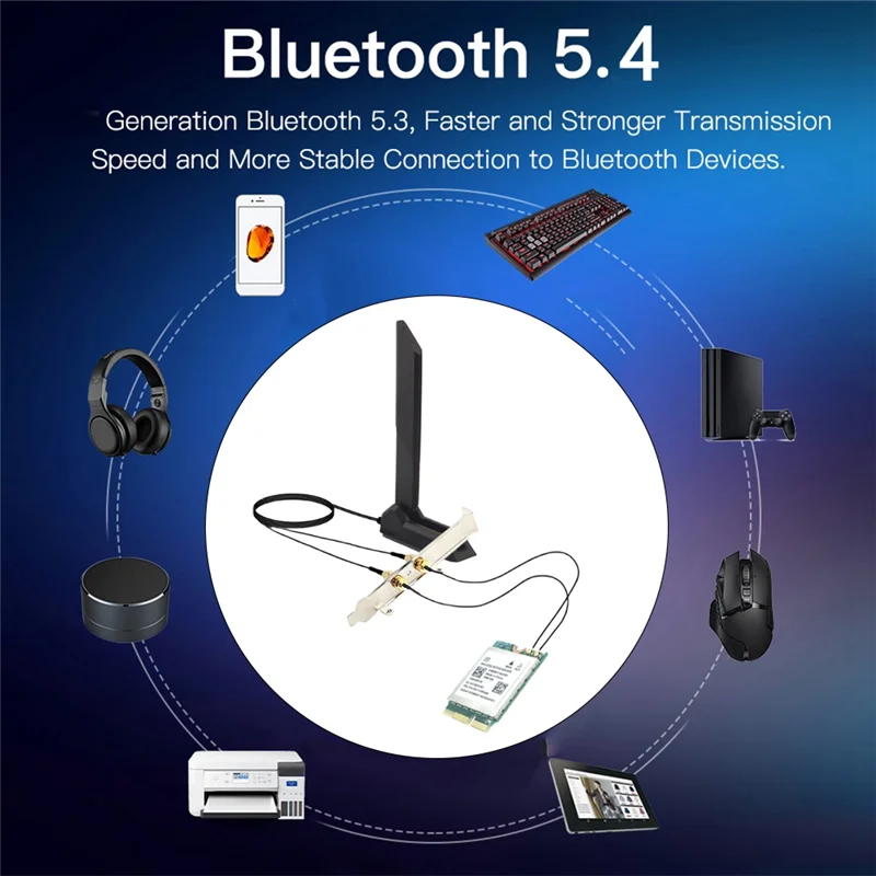 BAAY MT7927 Wifi7 Card Gigabit Wifi 7 M. 2 Wireless Wifi Card BT5.4 2.4G/5G/6G Tri-Band 8774M Wireless Card With Antenna