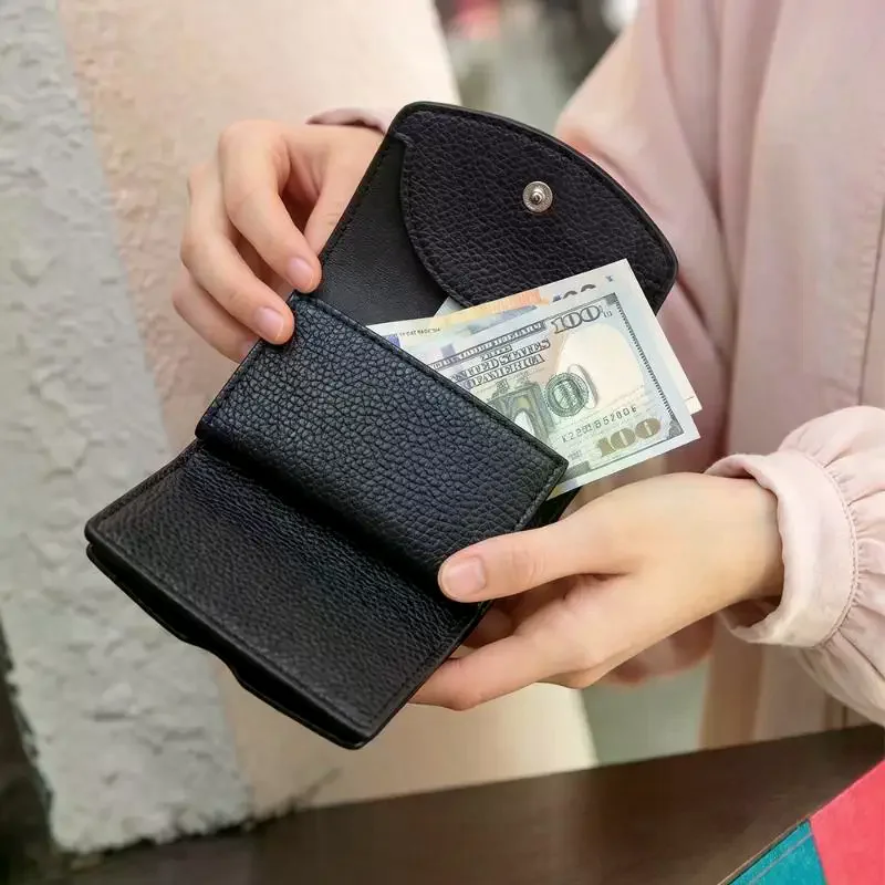 Mini Short PU Leather Women Wallet Minimalist Multi Card Slots Coin Purse Soft Touch Multicolor Portable Small Clutch Girls Gift