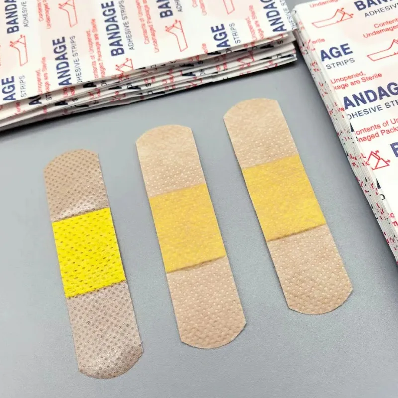 50/100Pcs Waterproof Breathable Cushion Adhesive Plaster Wound Hemostasis Sticker Band First Aid Medical Gauze Bandage Band,aids view 4