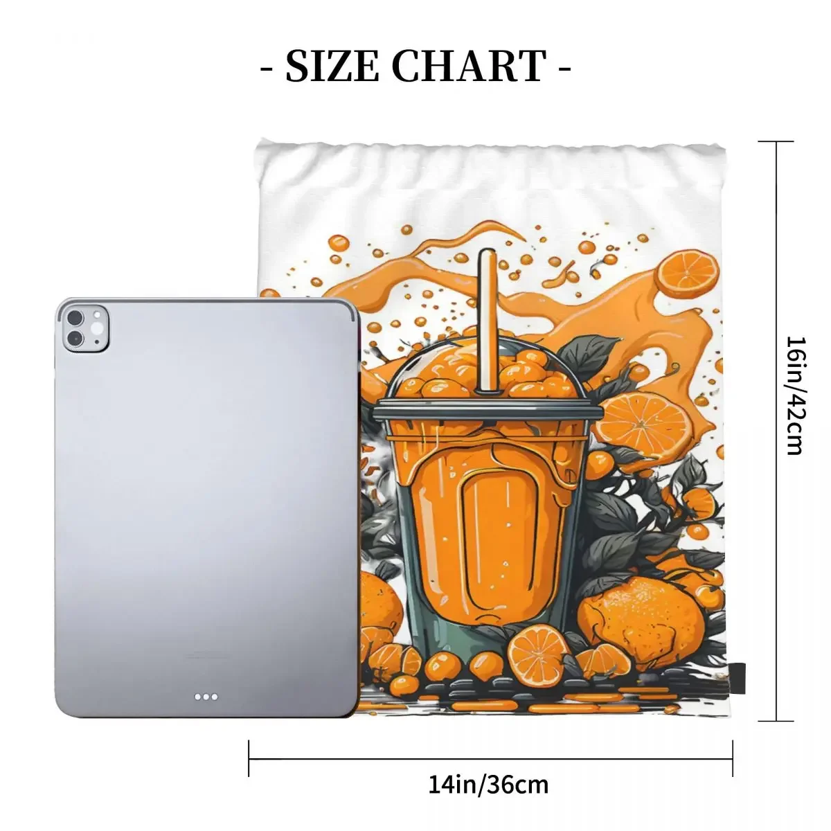 Fresh Orange Juice The Best For Summer To Be Active Backpacks Drawstring Bags Drawstring Bundle Pocket Sports Bag BookBag