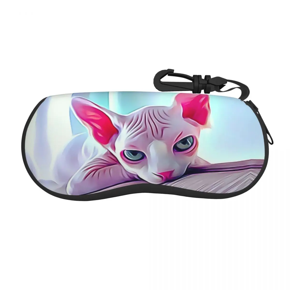 Funny Meme Sphynx Cat Shell Eyeglasses Protector Cases Fashion Sunglass Case Kitten Owner Gift Glasses Bag