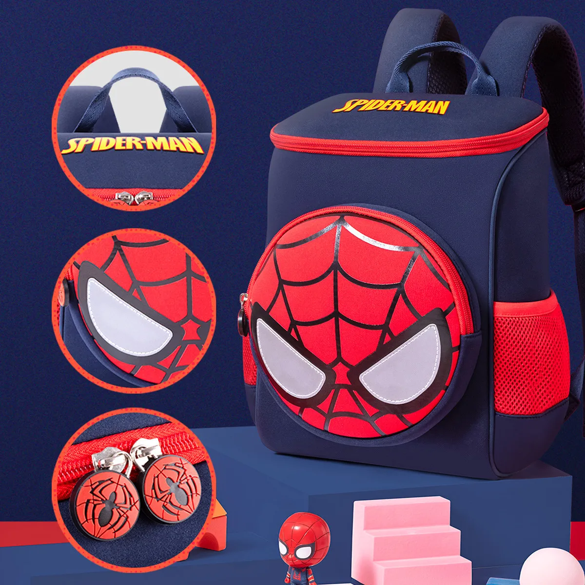 حقيبة ظهر مارفل بوي لرياض الأطفال سبايدر مان كتف الطالب حقيبة مدرسية لتقويم العظام حقيبة ظهر للسفر سعة كبيرة خفيفة Mochilas