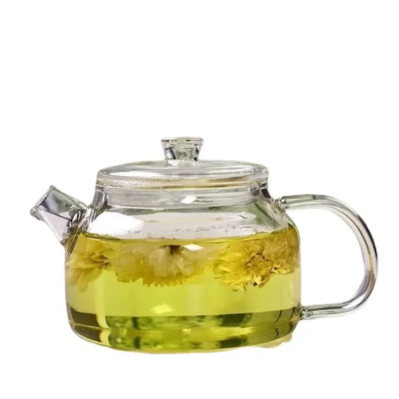 Small Capacity Transparent Glass Teapot with Filter Heat-Resistant Flower Tea Kettle Household Kung Fu Tea Pot Teaware