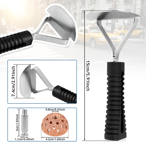 Imagen 2 del producto Kit de herramientas de parche para reparación de neumáticos, rodillo de parche para neumáticos, herramienta de reparación de neumáticos para coche, camión, motocicleta, rueda pulidora de acero de tungsteno para amortiguador de neumáticos
