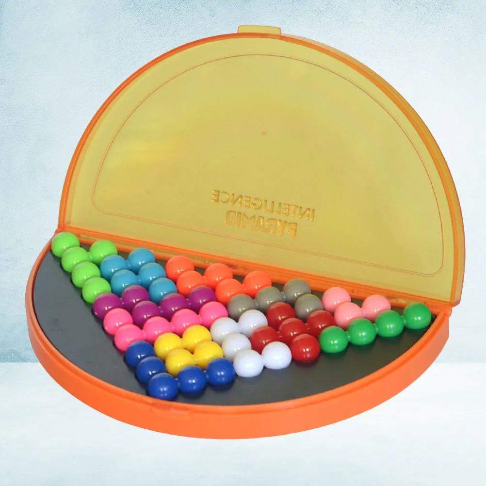 1Set Brain Teaser for Children Intelligence Building Pyramid Beads Challenge Game Develop Strategic Skills Fun Learning Activity