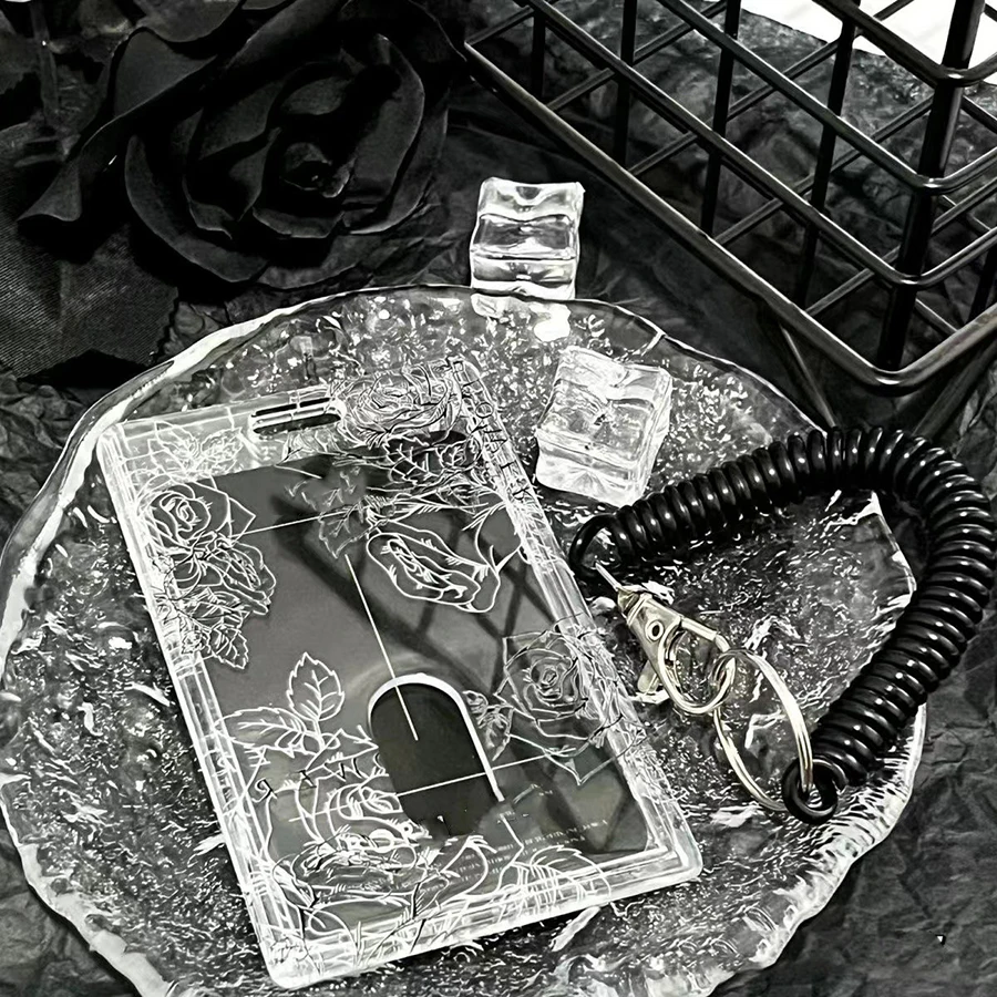 Sharkbang 1 set porta carte d'identità scolastiche con farfalla in acrilico, custodia per carte per studenti universitari, organizer per forniture educative