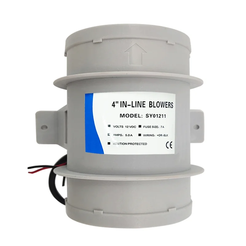 

ABHX-4-дюймовые линейные вентиляторы, трюмный вентилятор для лодок, крутой вентилятор, морская вентиляция кабины, 12 В, автофургоны и морские аксессуары