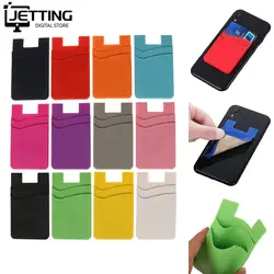 Silicone Phone Card Holder Wallet Case Portable Phone Wallet Stick On Credit Card Holder Phone Pocket for Almost All Cell Phone