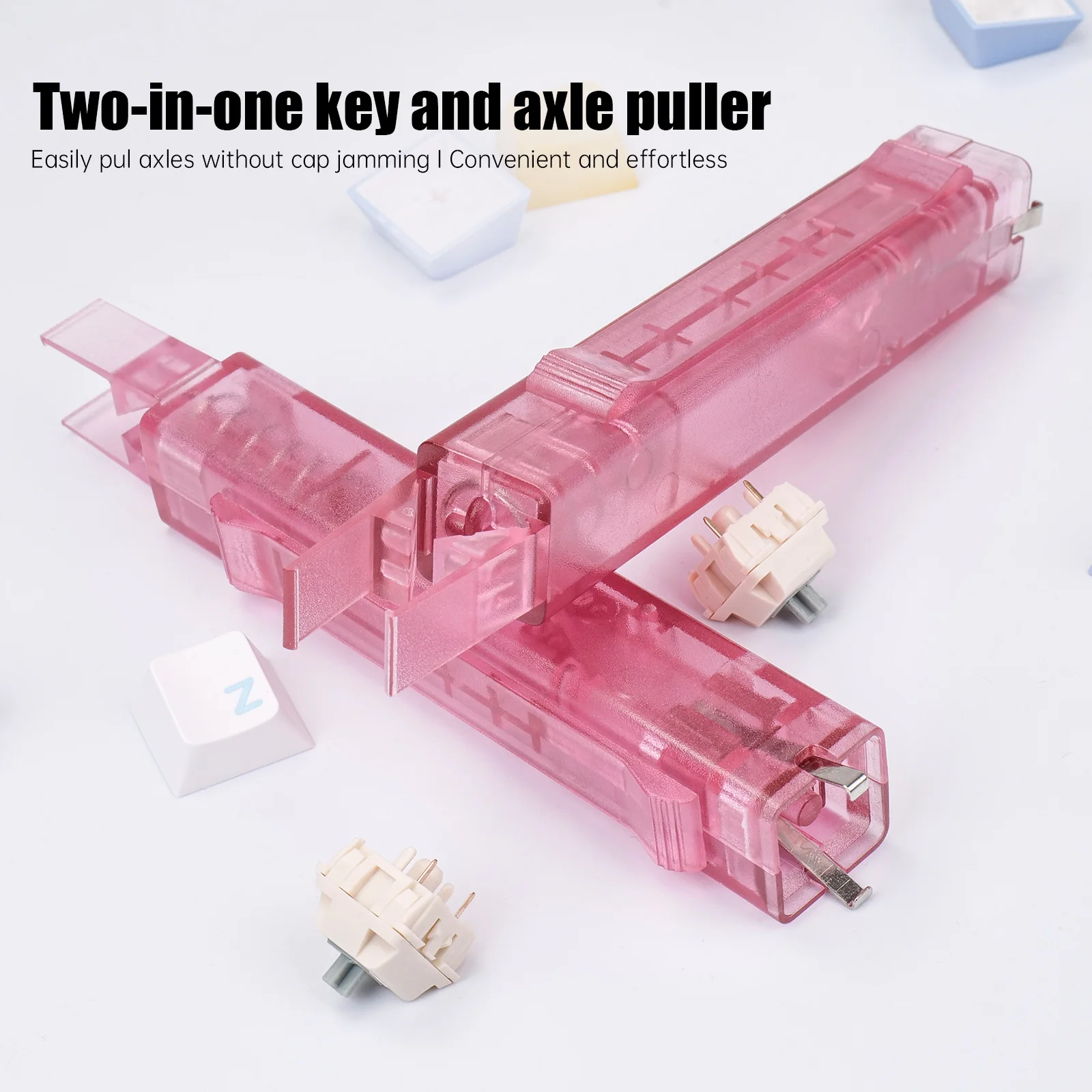 2 in 1 Portable Hot Swap Key Puller Keycap Adjuster Switch Remover for Fixing Mechanical Keyboard Action DIY Cleaning Tool