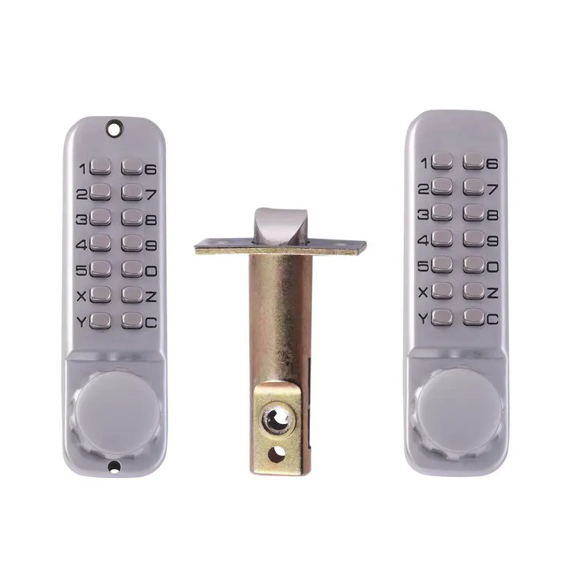 Mechanical Keyless Entry Door Lock, 4-7 Digits Code, Double-Sided Push Button Combination Mechanical Keypad Door Knob