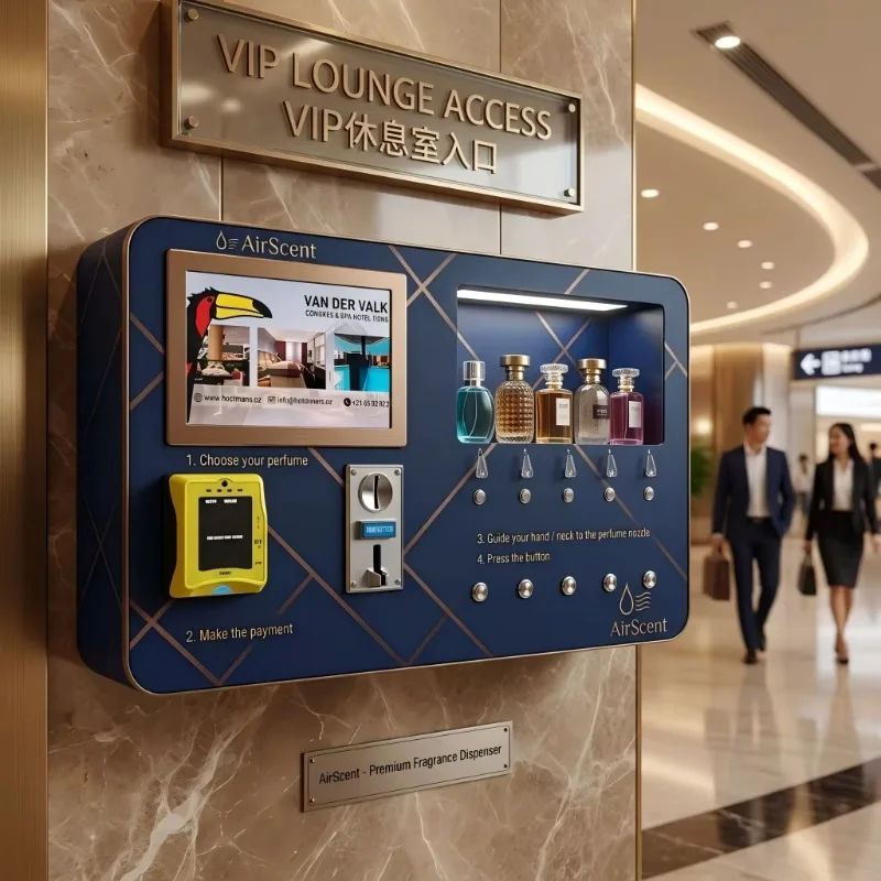 Fragrance Vending Machine Automatic Spray Wall Mounted Credit Card Self Service Distributeur Automatique De Parfum