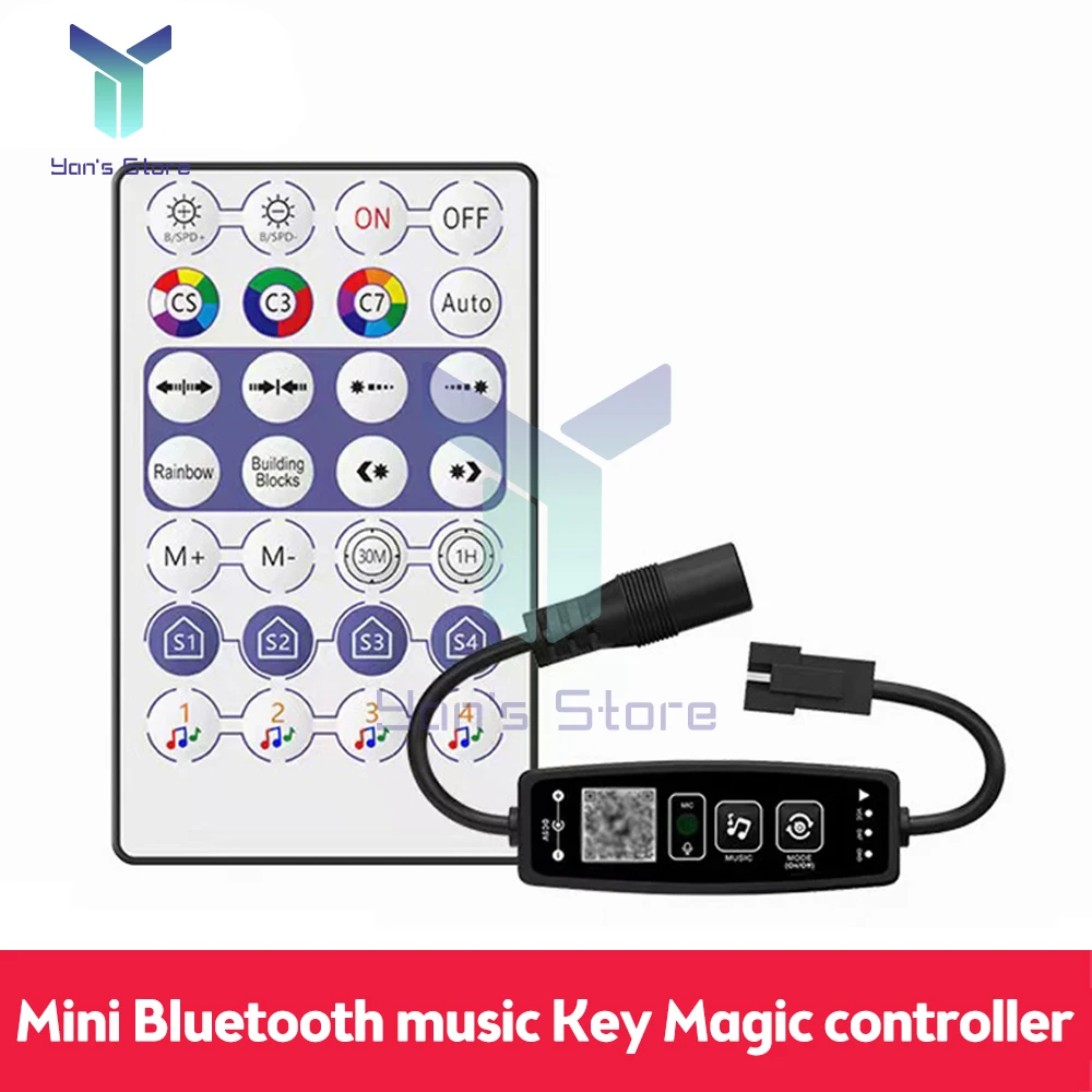 WS2812B Controller Bluetooth Music for Pixel LED Strip Light SK6812 WS2811 WS2812 LED Light Strip USB 5V APP Remote Controller