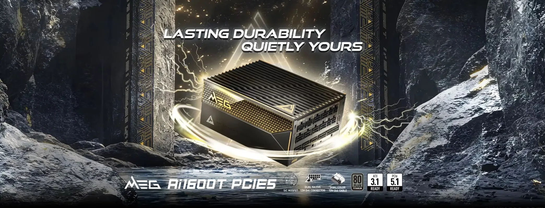 For MEG Ai1600T PCIE5 1600W Dual Native 12V Titanium for  Gaming PSU 2X6 Tri-certified for Desktop Supports RTX 5000 GPU