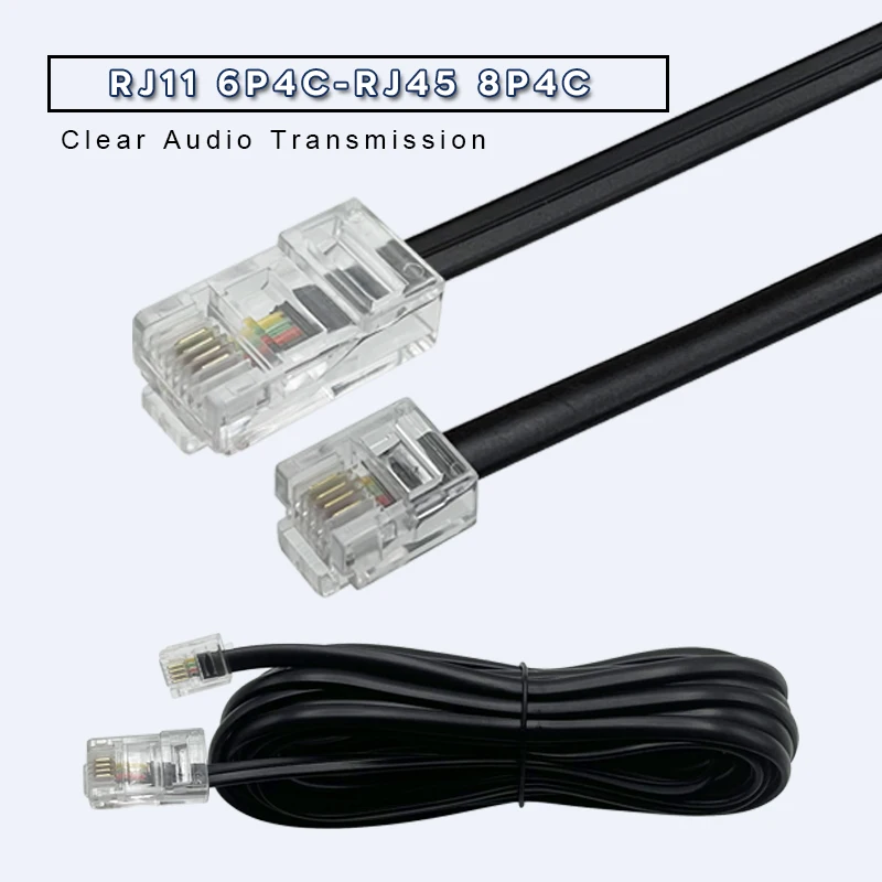 COMNEN RJ9 -RJ9/RJ11-RJ45 Telephone Data Cable 4P4C 6P4C 8P4C Male to Male Modular Data Cord Handset Voice Extension Data Cable