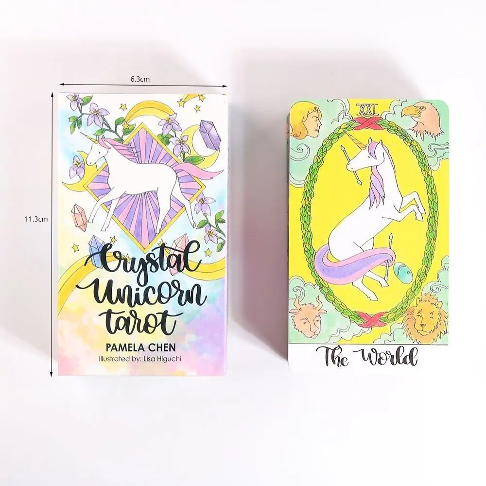 Crystal Unicorn Tarot Cards A 78 Deck Oracle English Visions Divination Edition Borad Playing Games Table Game Oracle Cards