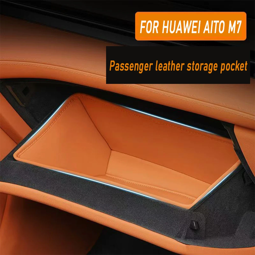 

FOR HUAWEI AITO M7 2024 Car front passenger storage box glove box leather storage accessories