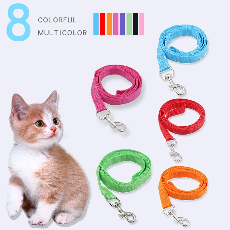 

Cat Leash Nylon Material Colorful 8 Color Selection Pet Cat and Dog Traction with Harnesses Use Cat and Small Dog Traction Rope