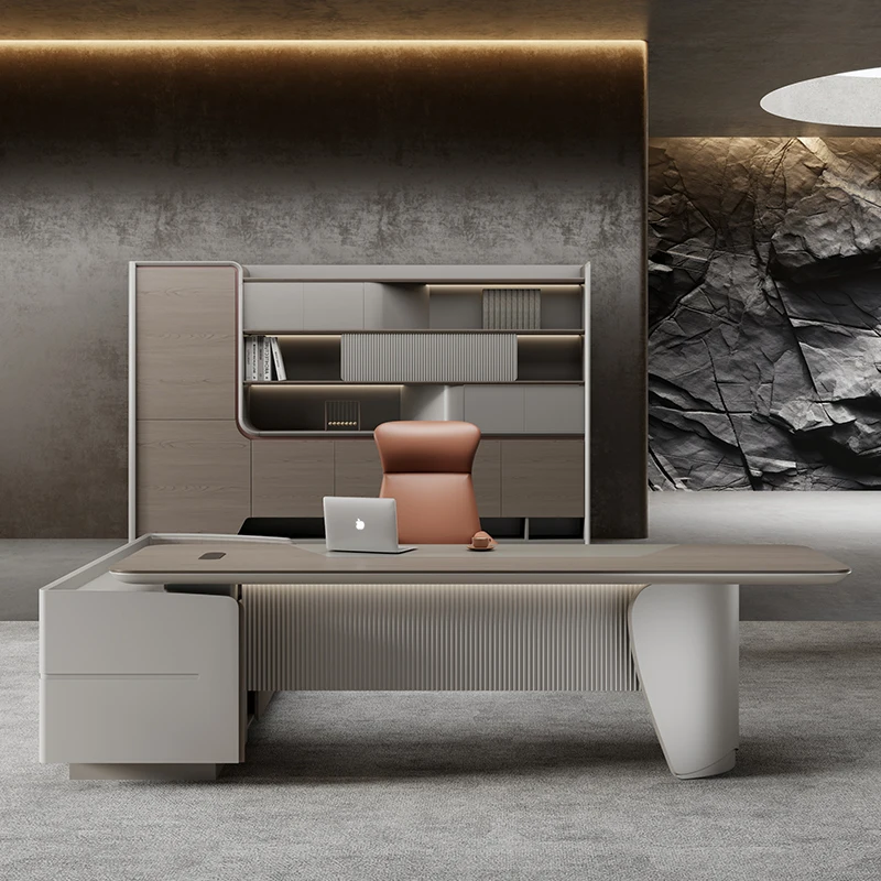 /Executive Unique Office Desk Standing Designer Corner L Shaped Computer Desks European Unique Escritorio Oficina Desk Furniture