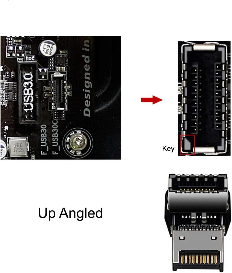 2 Stück USB 3.1 Frontplatten-Header Stecker auf Buchse Typ-E Motherboard-Erweiterungsdatenadapter