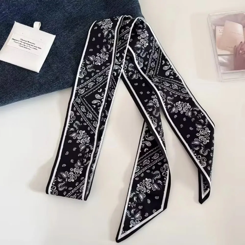 140*6cm Long Narrow Scarf Decorative Fashion Accessories Trendy Neckerchief Multi-Function Bag Tie Decoration For Women Gift