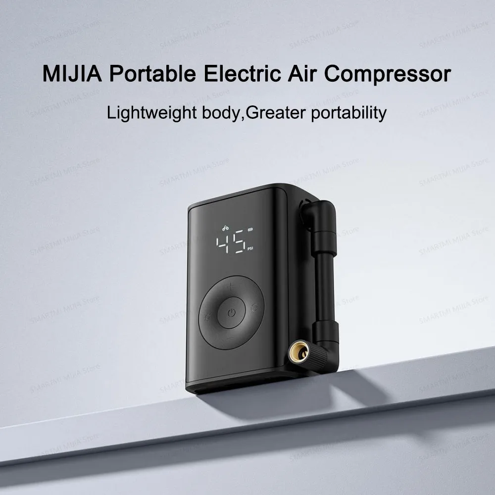 MIJIA Portable Electric Air Compressor 150 PSI, 2000mAh, Tire Pressure Detection, Multiple Preset Mode,LED Light Air Pump