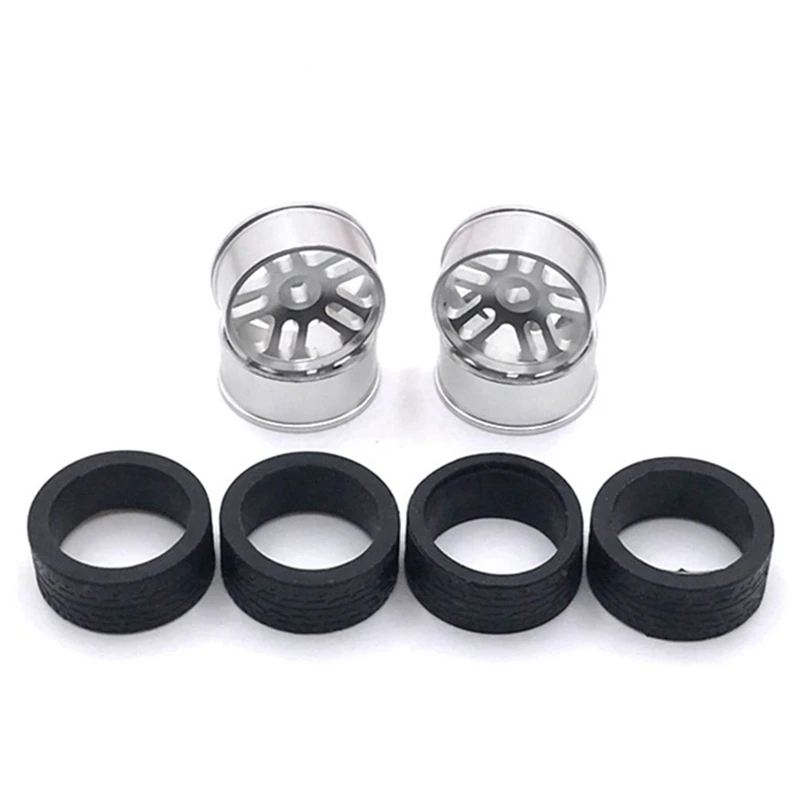 Metal Wheel Rim Rubber Tire Set For Wltoys 284131 K969 K989 P929 Mini-Z Mini-Q Mini-D IW04M 1/28 RC Car Upgrade Parts